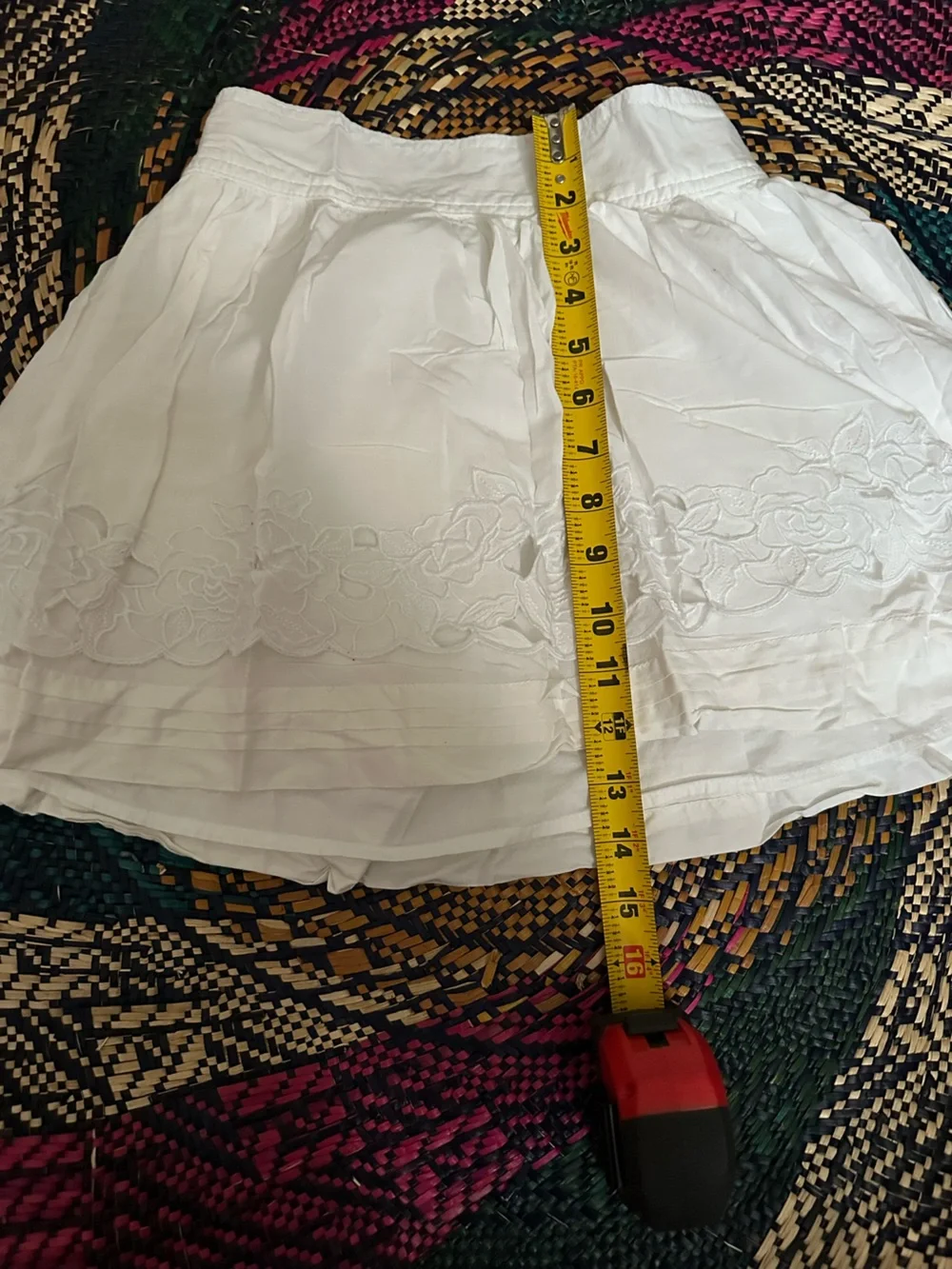 Abercrombie & Fitch White Lace-Trim Mini Skirt